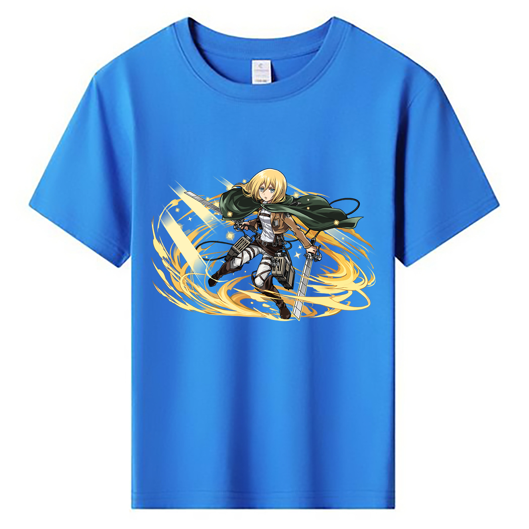 （画像用） 進撃の巨人 クリスタ·レンズ Attack on Titan Christa Lenz 綿100％キッズTシャツ（フロントプリント）